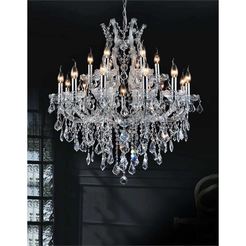 CWI Lighting Maria Theresa 19 Light Up Traditional Metal Chandelier in Chrome