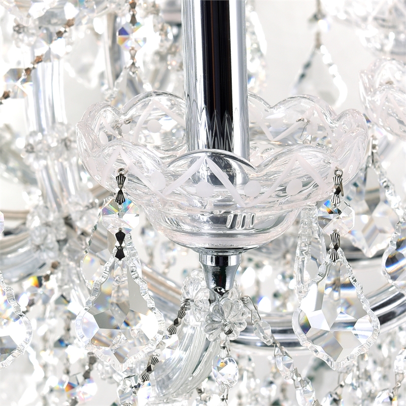 CWI Lighting Maria Theresa 19 Light Up Traditional Metal Chandelier in Chrome