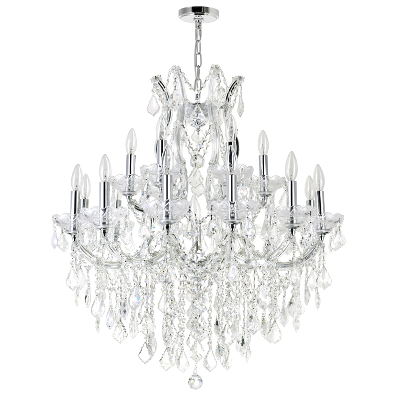 CWI Lighting Maria Theresa 19 Light Up Traditional Metal Chandelier in Chrome