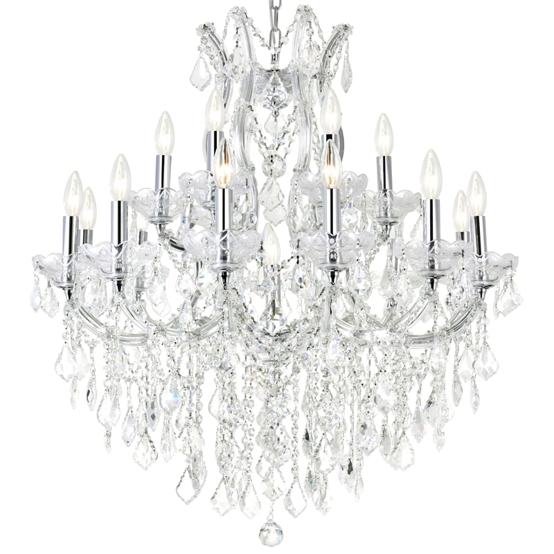 CWI Lighting Maria Theresa 19 Light Up Traditional Metal Chandelier in Chrome