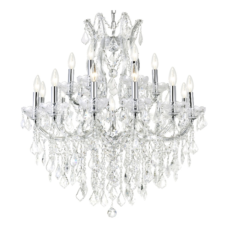 CWI Lighting Maria Theresa 19 Light Up Traditional Metal Chandelier in Chrome