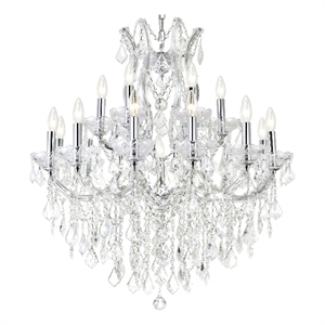 CWI Lighting Maria Theresa 19 Light Up Traditional Metal Chandelier in Chrome