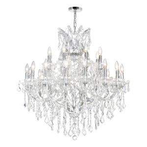 CWI Lighting Maria Theresa 25 Light Up Traditional Metal Chandelier in Chrome