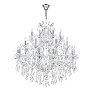 CWI Lighting Maria Theresa 33 Light Up Traditional Metal Chandelier in Chrome