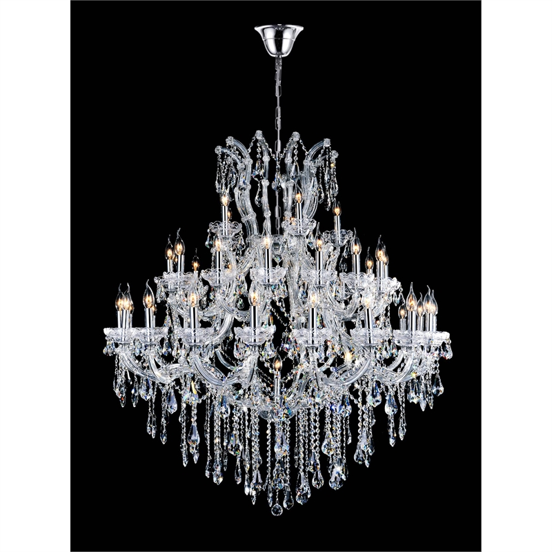 CWI Lighting Maria Theresa 41 Light Up Traditional Metal Chandelier in Chrome