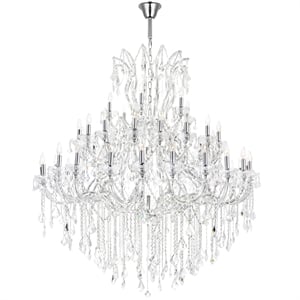 CWI Lighting Maria Theresa 49 Light Up Traditional Metal Chandelier in Chrome