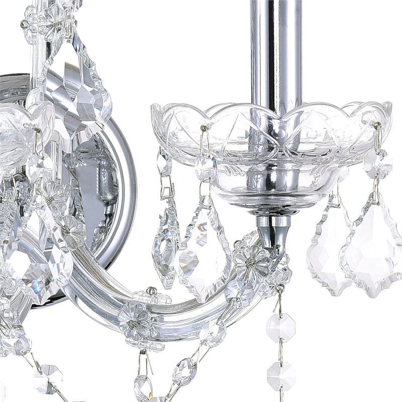 CWI Lighting Maria Theresa 2 Light Traditional Metal Wall Sconce in Chrome
