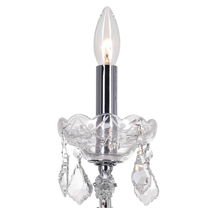 CWI Lighting Maria Theresa 3 Light Traditional Metal Wall Sconce in Chrome