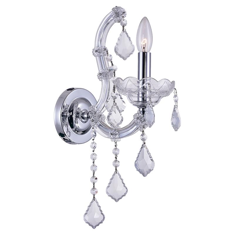 CWI Lighting Maria Theresa 1 Light Traditional Metal Wall Sconce in Chrome