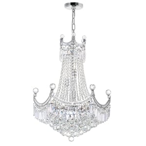CWI Lighting Amanda 11 Light Down Transitional Metal Chandelier in Chrome