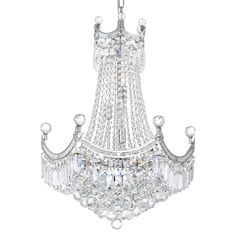 CWI Lighting Amanda 11 Light Down Transitional Metal Chandelier in Chrome