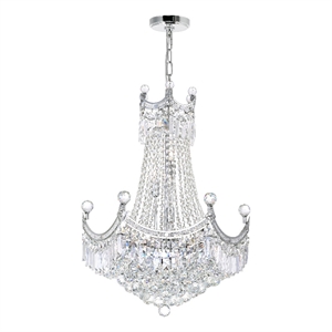 CWI Lighting Amanda 11 Light Down Transitional Metal Chandelier in Chrome