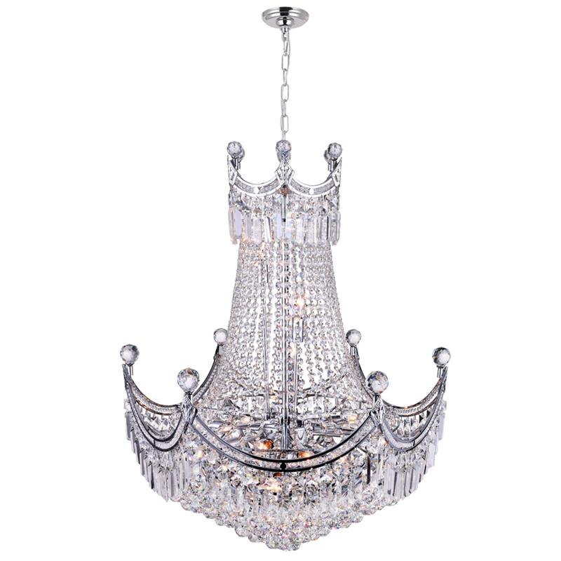 CWI Lighting Amanda 15 Light Down Transitional Metal Chandelier in Chrome