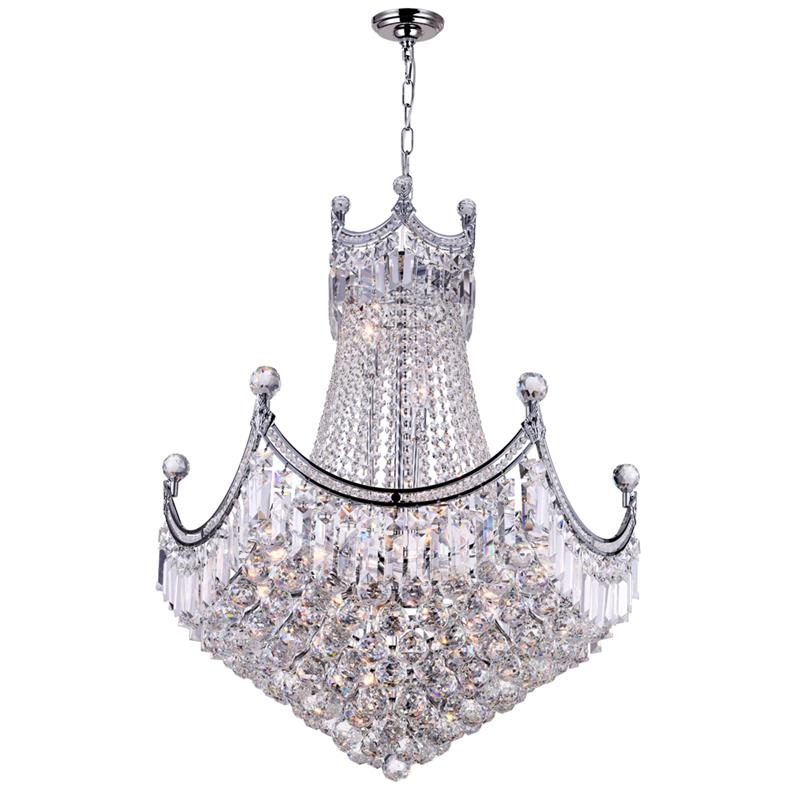 CWI Lighting Amanda 15 Light Down Transitional Metal Chandelier in Chrome