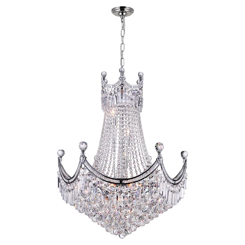 CWI Lighting Amanda 15 Light Down Transitional Metal Chandelier in Chrome