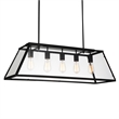 CWI Lighting Alyson 5 Light Down Farmhouse Metal Chandelier in Black