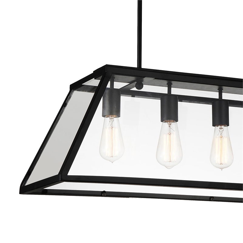 CWI Lighting Alyson 5 Light Down Farmhouse Metal Chandelier in Black