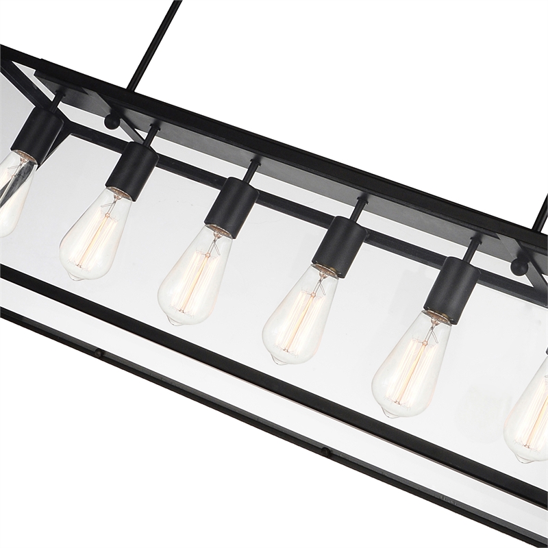 CWI Lighting Alyson 6 Light Down Farmhouse Metal Chandelier in Black
