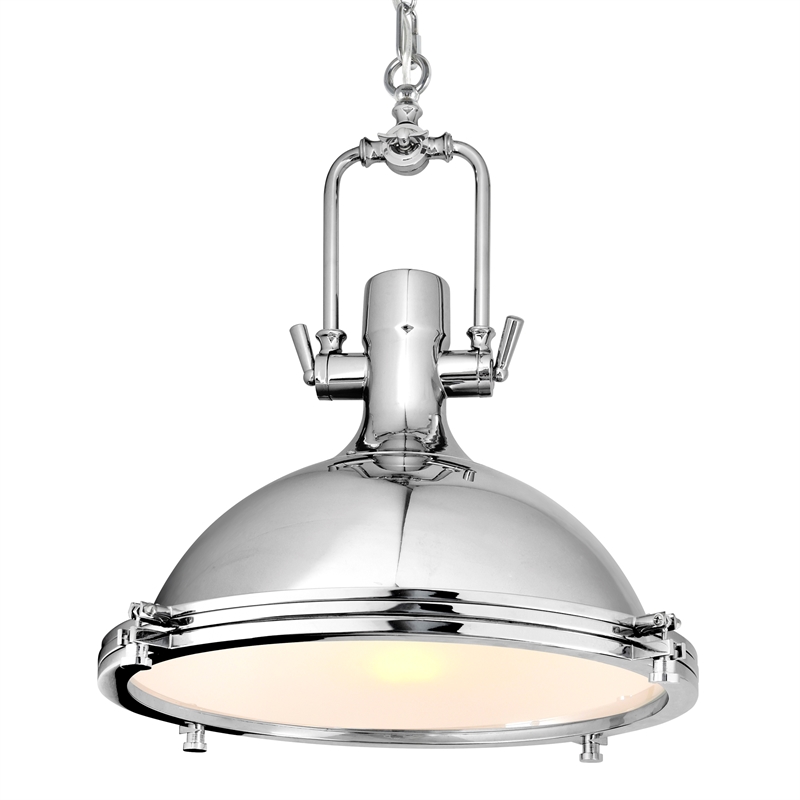 CWI Lighting Show 1 Light Down Contemporary Metal Pendant in Chrome