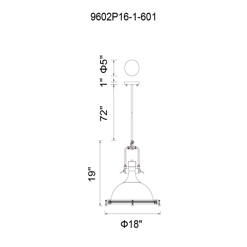 CWI Lighting Show 1 Light Down Contemporary Metal Pendant in Chrome