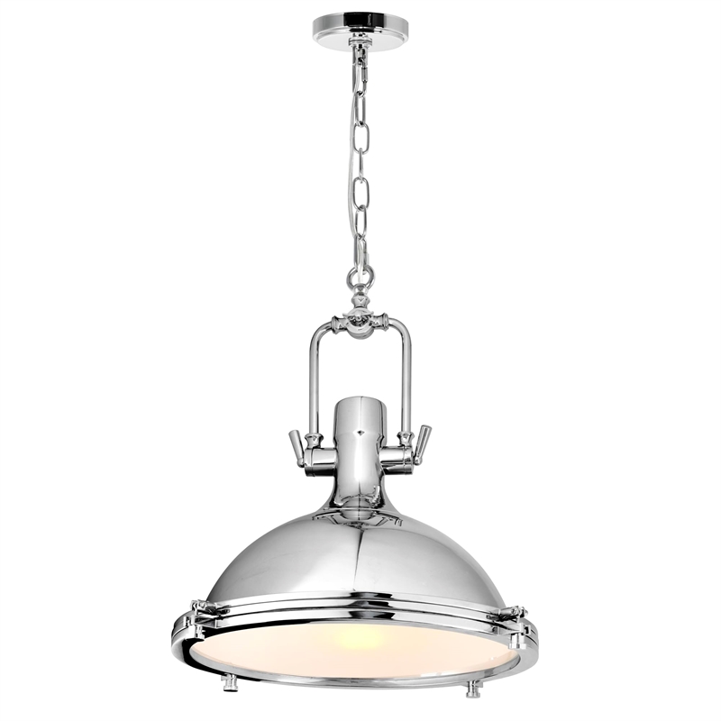 CWI Lighting Show 1 Light Down Contemporary Metal Pendant in Chrome