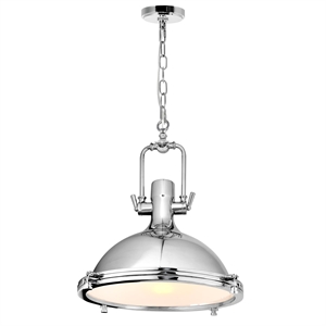 CWI Lighting Show 1 Light Down Contemporary Metal Pendant in Chrome