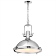 CWI Lighting Show 1 Light Down Contemporary Metal Pendant in Chrome