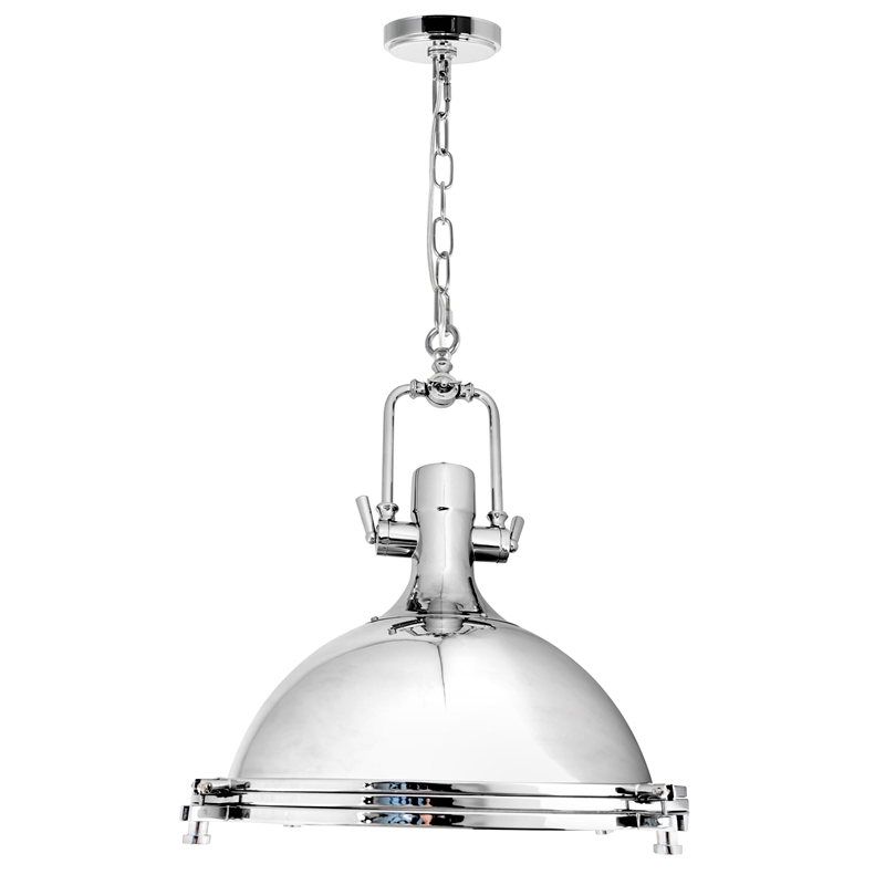 CWI Lighting Show 1 Light Down Contemporary Metal Pendant in Chrome