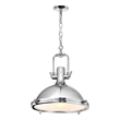 CWI Lighting Show 1 Light Down Contemporary Metal Pendant in Chrome