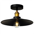 CWI Lighting Brave 1 Light Farmhouse Metal Flush Mount in Black