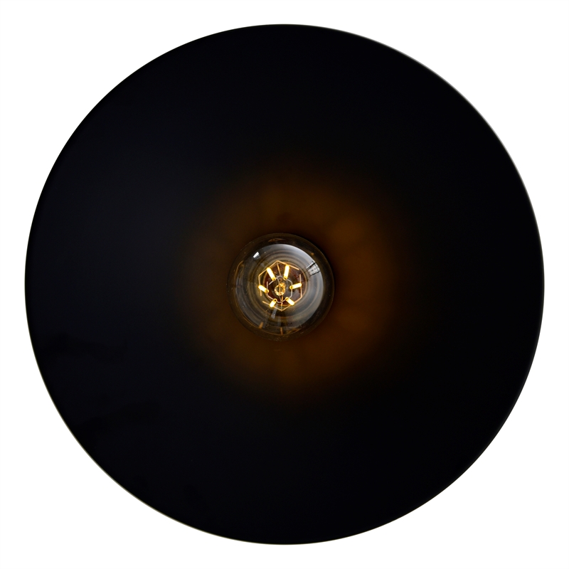 CWI Lighting Brave 1 Light Farmhouse Metal Flush Mount in Black