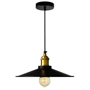 CWI Lighting Brave 1 Light Down Farmhouse Metal Mini Pendant in Black