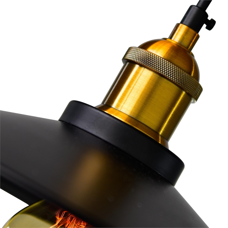 CWI Lighting Brave 1 Light Down Farmhouse Metal Mini Pendant in Black