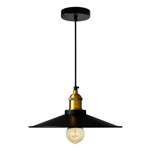 CWI Lighting Brave 1 Light Down Farmhouse Metal Mini Pendant in Black