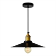 CWI Lighting Brave 1 Light Down Farmhouse Metal Mini Pendant in Black
