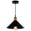 CWI Lighting Brave 1 Light Down Farmhouse Metal Mini Pendant in Black