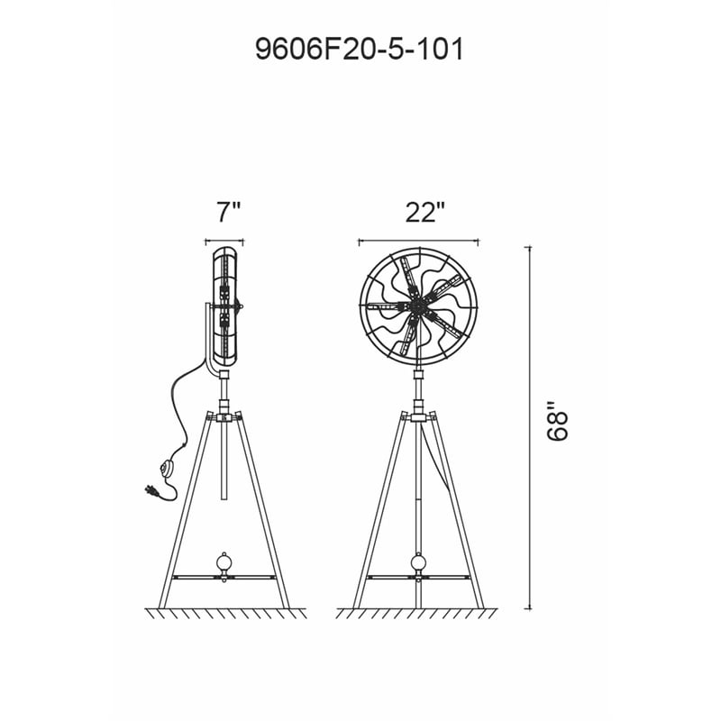 CWI Lighting Pamela 5 Light Farmhouse Metal Floor Lamp in Black