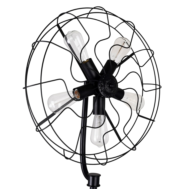 CWI Lighting Pamela 5 Light Farmhouse Metal Floor Lamp in Black