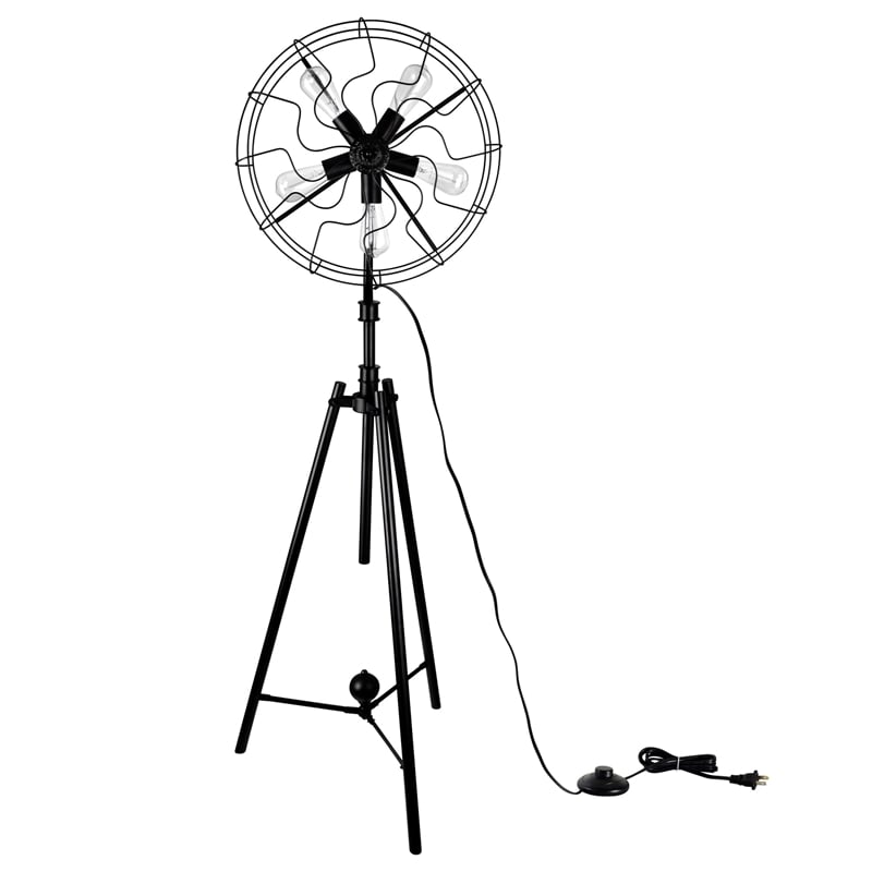 CWI Lighting Pamela 5 Light Farmhouse Metal Floor Lamp in Black