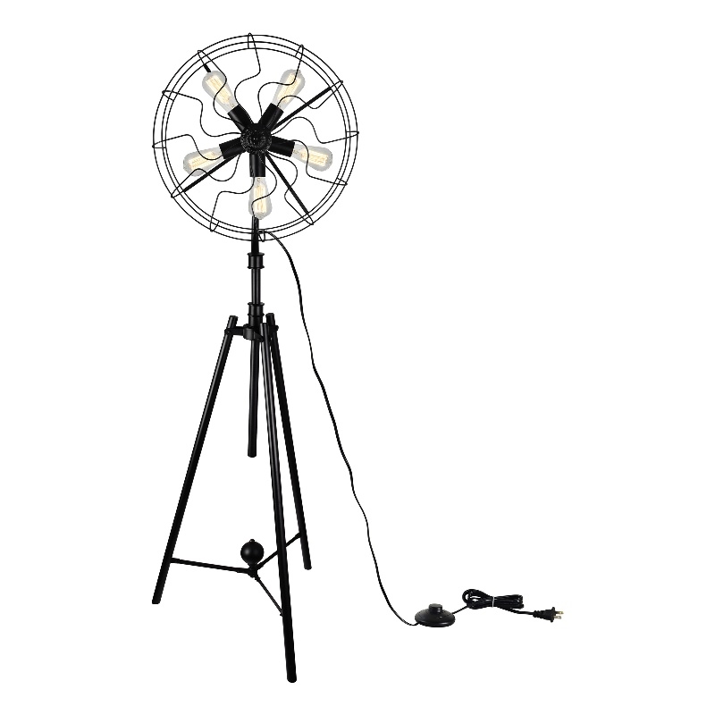 CWI Lighting Pamela 5 Light Farmhouse Metal Floor Lamp in Black