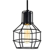 CWI Lighting Secure 1 Light Down Farmhouse Metal Mini Pendant in Black