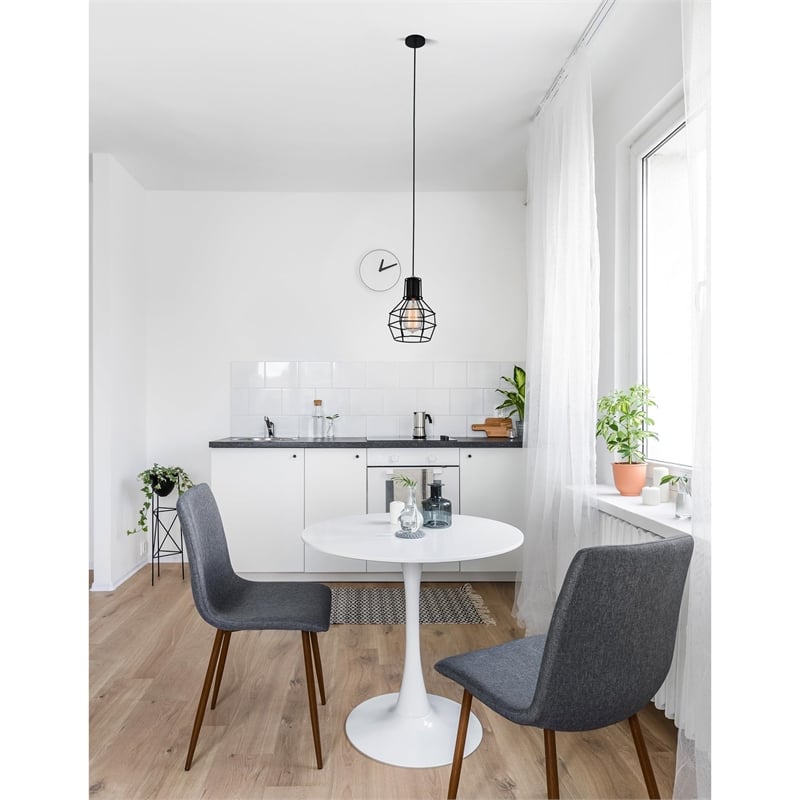 CWI Lighting Secure 1 Light Down Farmhouse Metal Mini Pendant in Black