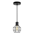 CWI Lighting Secure 1 Light Down Farmhouse Metal Mini Pendant in Black