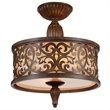 CWI Lighting Nicole 3 Light Drum Shade Metal Flush Mount in Chocolate