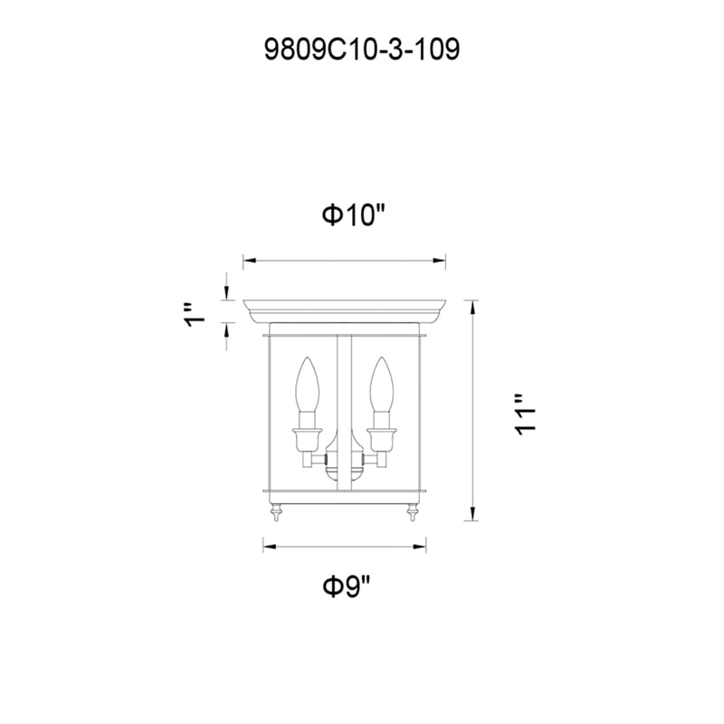 CWI Lighting Desire 3 Light Metal Cage Flush Mount in Bronze