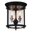 CWI Lighting Desire 3 Light Metal Cage Flush Mount in Bronze