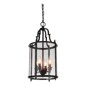 CWI Lighting Desire 4 Light Drum Shade Metal Mini Pendant in Bronze