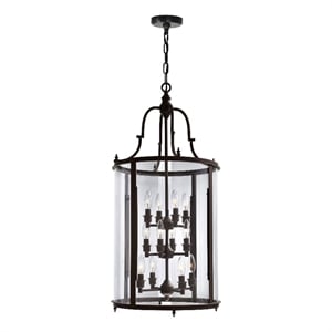 CWI Lighting Desire 12 Light Drum Shade Metal Chandelier in Bronze