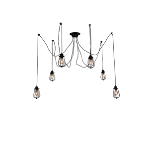 CWI Lighting Tomaso 6 Light Farmhouse Metal Pendant in Black