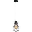 CWI Lighting Tomaso 1 Light Down Farmhouse Metal Mini Pendant in Black